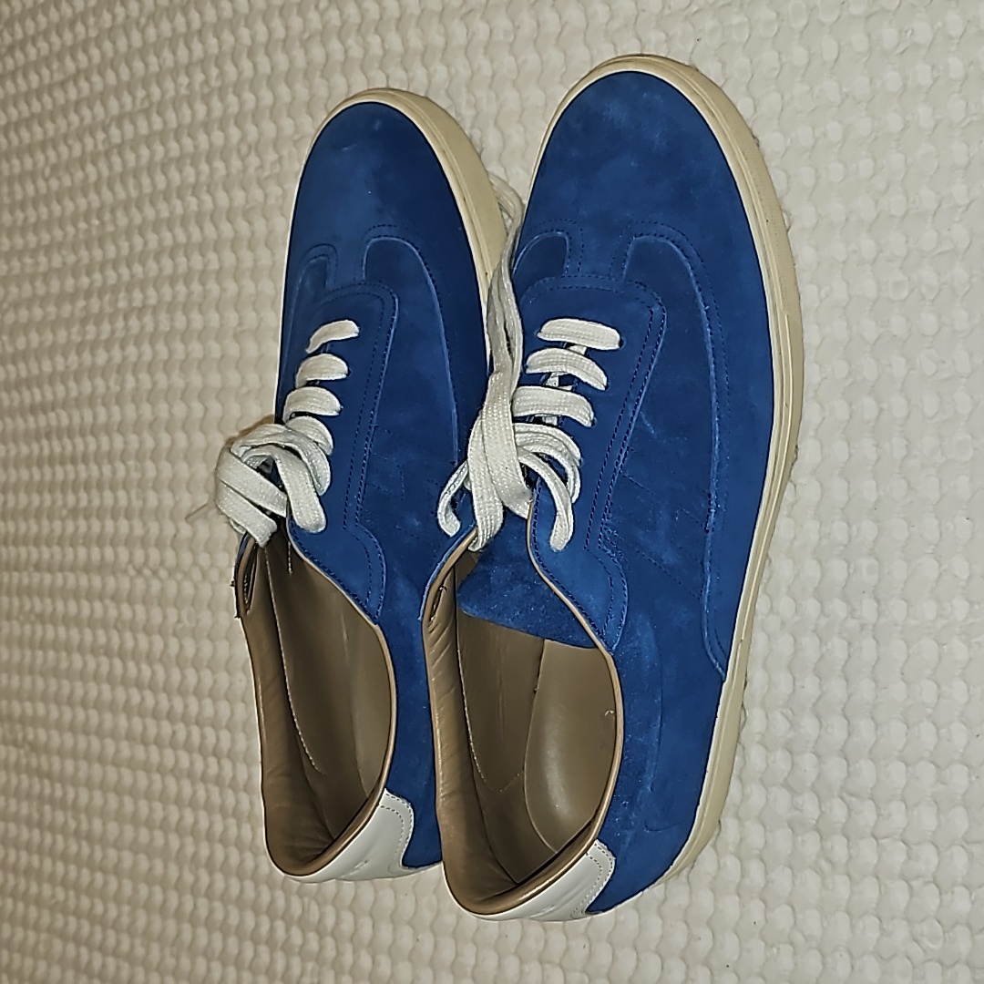Hermes Quicker Sneaker, Size Eu 43/Us 10, Blue Suede
